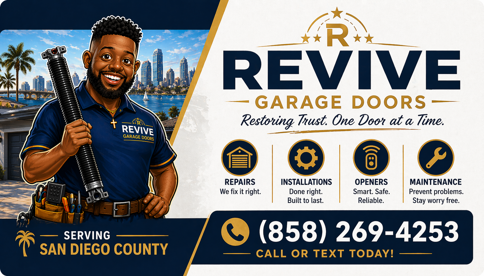 Revive Garage Doors call-to-action brand banner